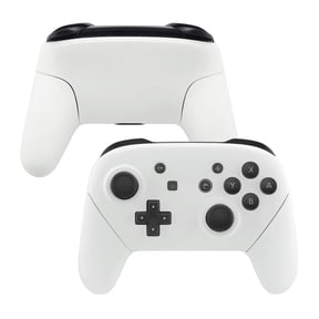 eXtremeRate White Faceplate Backplate Handles Replacement Grip Housing Shell for Nintendo Switch Pro