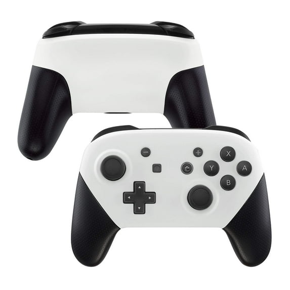 eXtremeRate White Faceplate and Backplate for Nintendo Switch Pro Controller, Soft Touch DIY Replacement Shell Housing Case for Nintendo Switch Pro - Controller NOT Included