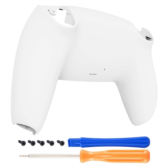 eXtremeRate White Grip Back Housing Cover Bottom Shell Replacement for ps5 Controller BDM-010/020/030/040