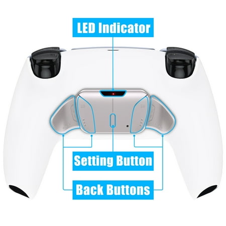 eXtremeRate RISE4 Remap Kit with 4 Metal Back Buttons for PS5 Controller BDM-010/020, White