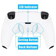 eXtremeRate White Remap Kit Upgrade Board Back Shell 4 Buttons for PS5 Controller BDM 010/020