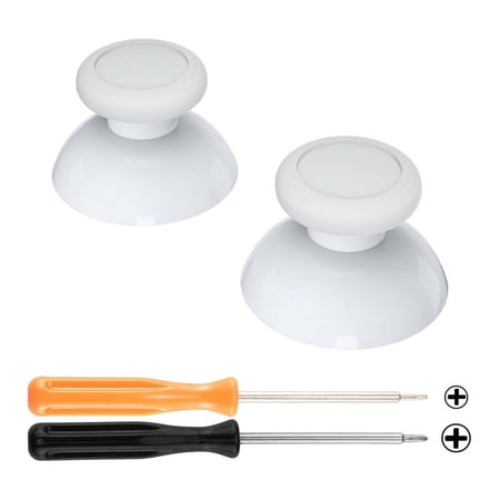 eXtremeRate White Replacement 3D Joystick Thumbsticks, Analog Thumb Sticks with Cross Screwdriver for Nintendo Switch Pro Controller