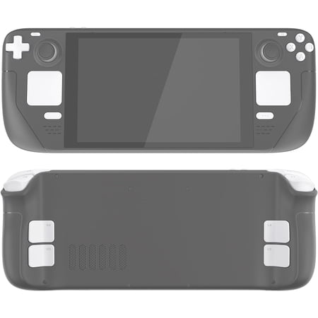 eXtremeRate White Replacement ABXY D-pad Trackpad Bumpers Triggers Buttons w/Screwdriver Tools for Steam Deck LCD Handheld Console