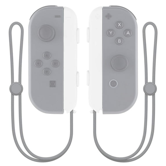 eXtremeRate White Replacement Shell Joycon Wrist Strap Buttons for Nintendo Switch- 2 Pack