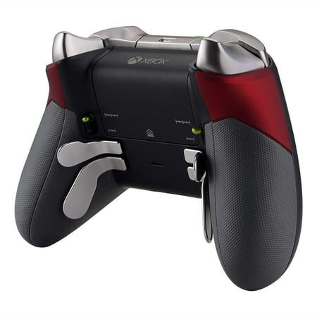 eXtremeRate White Rubberized Right Left Side Rails Replacement Rear Handle Grips Back Panels Faceplates Kits for Xbox One Elite Controller