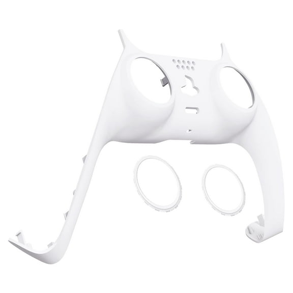 eXtremeRate White Shell Replacement Clip Shell Plates Cover w/Accent Rings for ps5 Controller