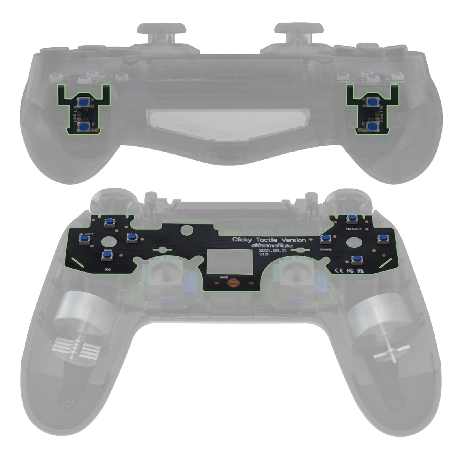 eXtremeRate Whole Tactile Clicky Kit for PS4 Controller Shoulder
