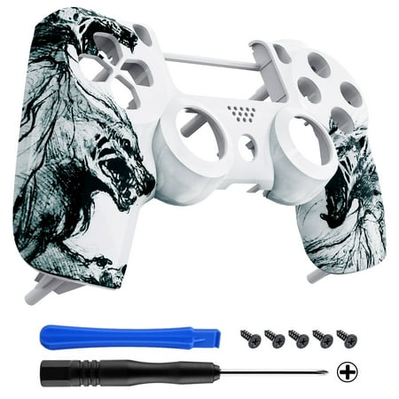 eXtremeRate Wolf Soul Patterned Custom Faceplate Cover, Replacement Front Housing Shell Case Compatible with ps4 Slim Pro Controller JDM-040/050/055 - Controller NOT Included