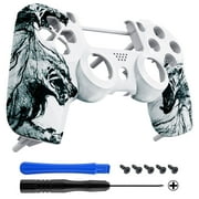 eXtremeRate Wolf Soul Patterned Custom Faceplate Cover, Replacement Front Housing Shell Case Compatible with ps4 Slim Pro Controller JDM-040/050/055 - Controller NOT Included