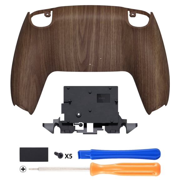 eXtremeRate Wood Grain Back Shell for PS5 Controller – Grip Plate Replacement Cover