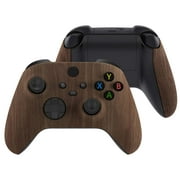 eXtremeRate Wood Grain Replacement Front Housing Cover Handles Faceplate for Xbox Series X & S Controller
