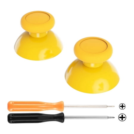 eXtremeRate Yellow Replacement 3D Joystick Thumbsticks, Analog Thumb Sticks with Cross Screwdriver for Nintendo Switch Pro Controller