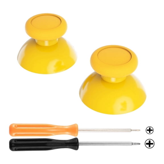 eXtremeRate Yellow Replacement 3D Joystick Thumbsticks, Analog Thumb Sticks with Cross Screwdriver for Nintendo Switch Pro Controller