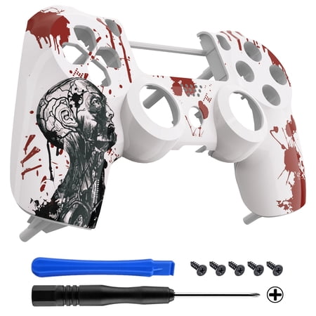eXtremeRate Zombie Blood Patterned Custom Faceplate Cover, Replacement Front Housing Shell Case Compatible with ps4 Slim Pro Controller JDM-040/050/055 - Controller NOT Included