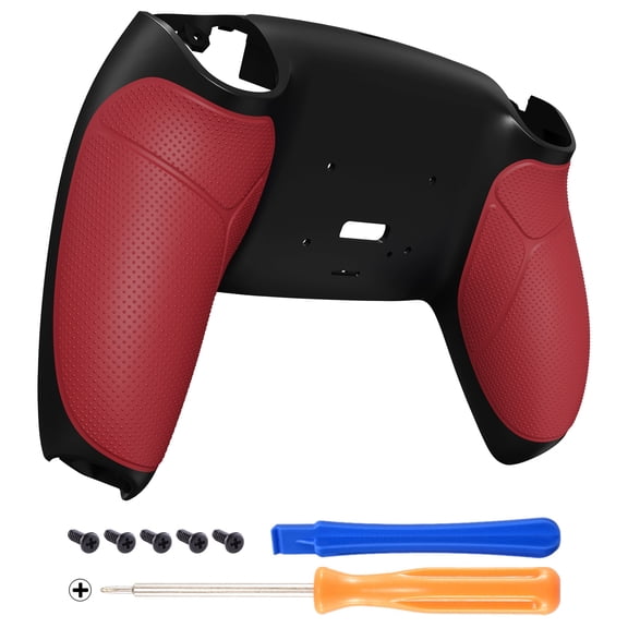 eXtremerate Rise & RISE4 Remap Kit Red Performance Rubberized Grip Redesigned Back Shell for PS5 Controller BDM-010/020/030/040