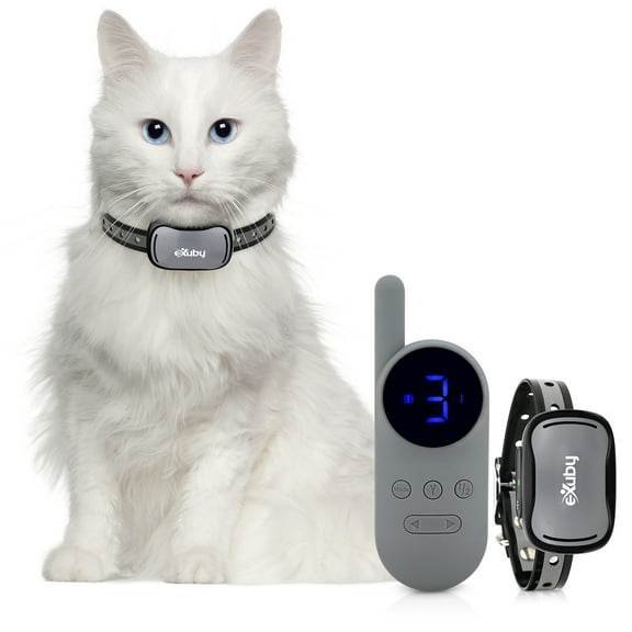 eXuby - Small & Gentle Cat Training Collar w/Remote - Designed for Training Cats - Prevents Unwanted Behaviors  - 3 Different Correction Modes - 9 Intensity Levels - Water Resistant – Sleek Design