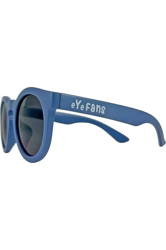 AUBREY Sunglasses for Kids - Retro Round UV402 Protection, Impact Resistant, BPA-Free Frame, Comfortable Outdoor Sports Eyewear for Boys & Girls - Denim Blue, M