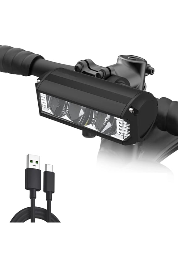 1200LM Bike Light USB Rechargeable Bicycle Light Ultra Bright LED Spotlight 4 Modes High & Low Beam Waterproof Bike Headlight for Night Riding Running Fishing Camping