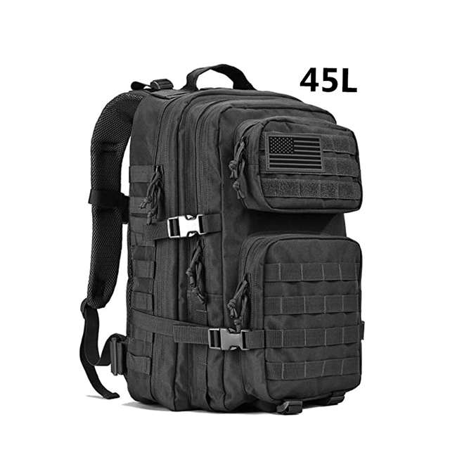 eYotto 45L Black Large Backpack for Adults, Outdoor Backpack, Travel