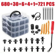 eYotto 721 Pcs Plastic Car Retainer Clips with Fastener Remover, Auto Fasteners Push Trim Clips Pin Rivet Bumper Kit, Tools Set