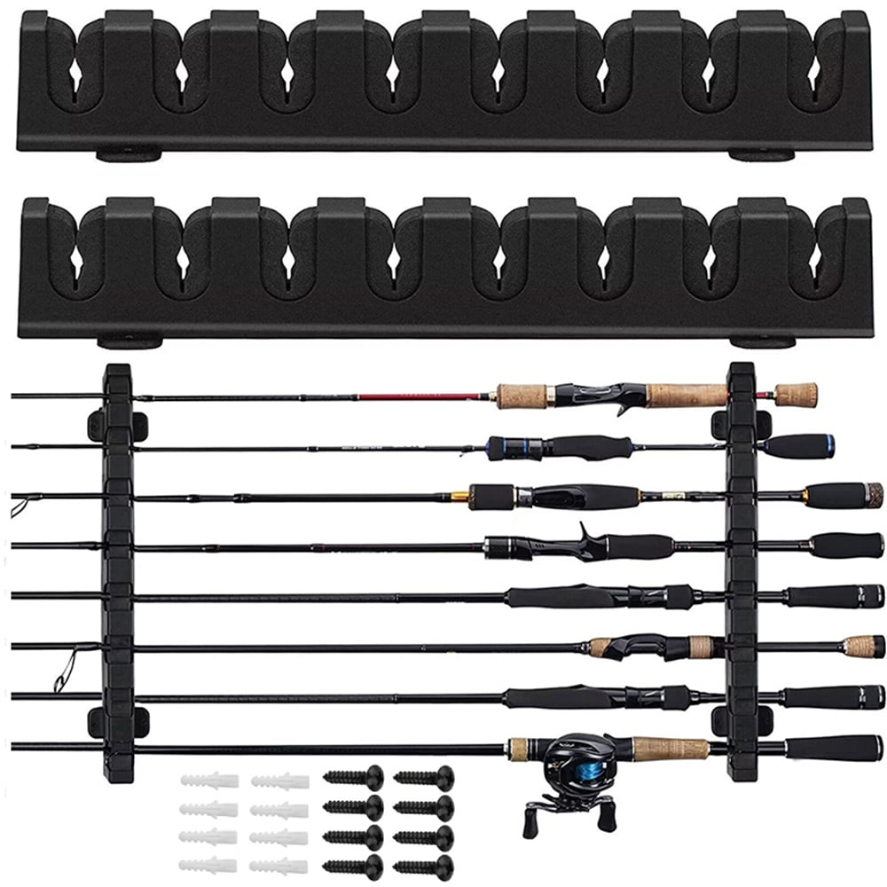 eYotto 8Rod Horizontal Fishing Pole Holder, Wall Mount for Boat