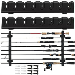 Eyotto 8 Fishing Rod Holder Vertical Fishing Rod Rack Wall Mount for Boat Storage, Size: 8 Fishing Rods, Black