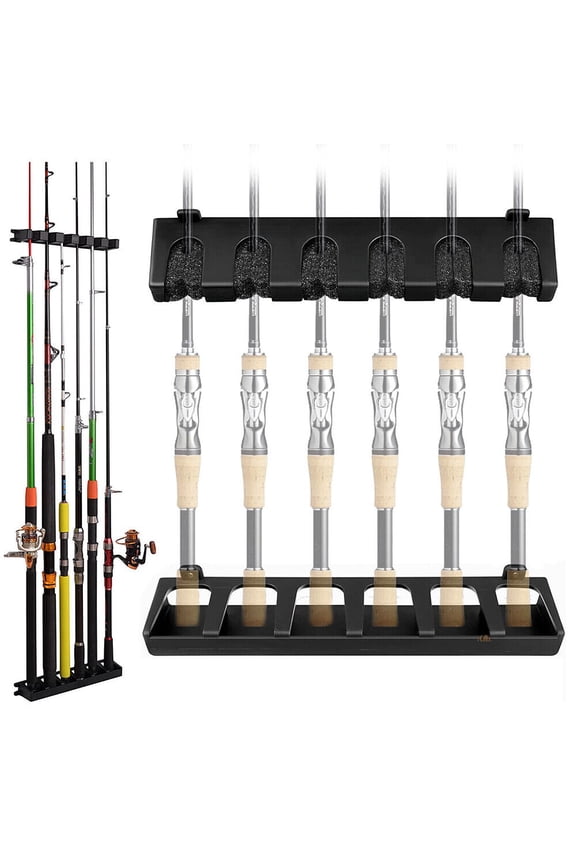 Fishing Rod Rack Vertical Holder Horizontal Wall Mount Boat Pole Stand Storages