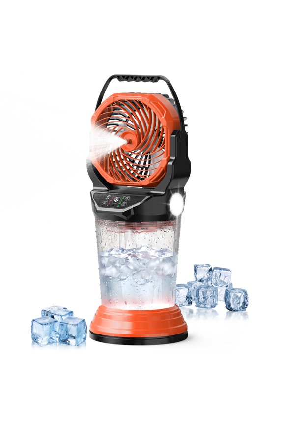30000mAh Outdoor Misting Fan with RGB Light,  Portable Fan with 2L Water Tank, Rechargeable Mist Cooler with Remote, 120 Auto Oscillating 4 Speeds & Spray for Party Camping Picnic BBQ Patio