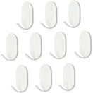 Bulk Buys HW811-96 Multi-Use White Plastic Self-Adhesive Hooks, 96
