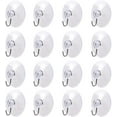 thumbnail image 1 of eZAKKA 16PCS Suction Cup Hooks 45mm,Reusable Heavy Transparent Duty Vacuum Suction Cup Hooks for Shower, Kitchen Bathroom Towel Hooks Removable Wreath Door Hanger Window Suction Cup Hooks, 1 of 5