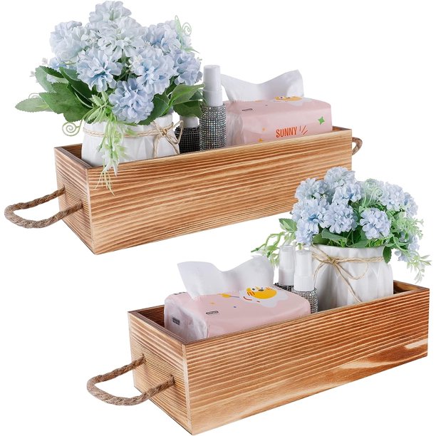 eZAKKA Bathroom Decor Box Wood Basket Toilet Paper Holder Tissue