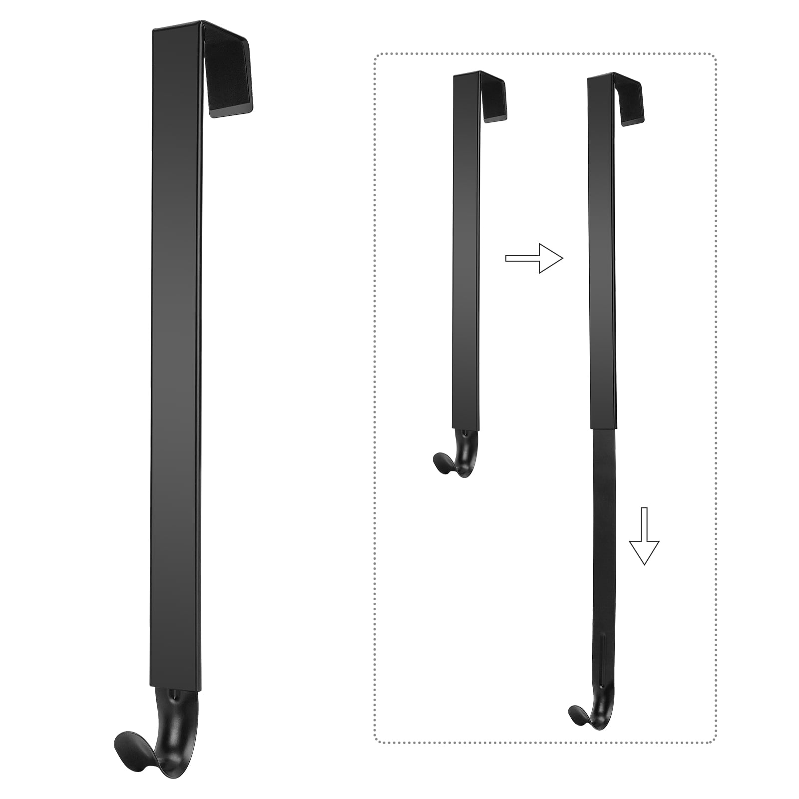eZAKKA Wreath Hanger, 2 Pack Adjustable Door Hanger Metal Wreath Hooks