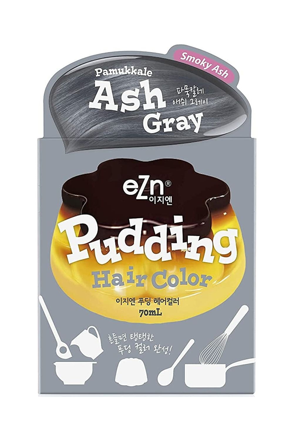 eZn Pudding Hair Dye Ammonia Free Permanent Hair Color Ash Gray Self