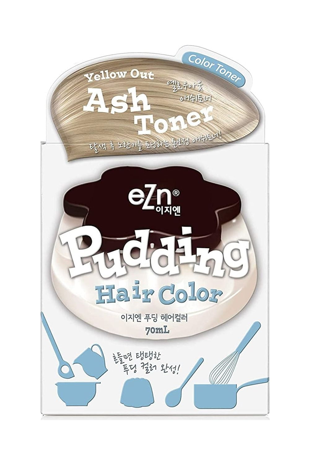 eZn Pudding Hair Dye Ammonia Free Permanent Hair Color Ash Toner Self