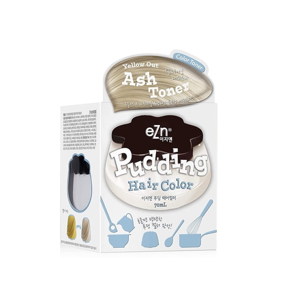 eZn Pudding Hair Dye Yellow Out Ash Toner, Ammonia Free, Permanent Self Hair Dye, DIY Kit