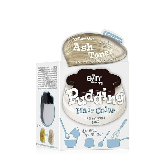 eZn Pudding Hair Dye Yellow Out Ash Toner, Ammonia Free, Permanent Self Hair Dye, DIY Kit