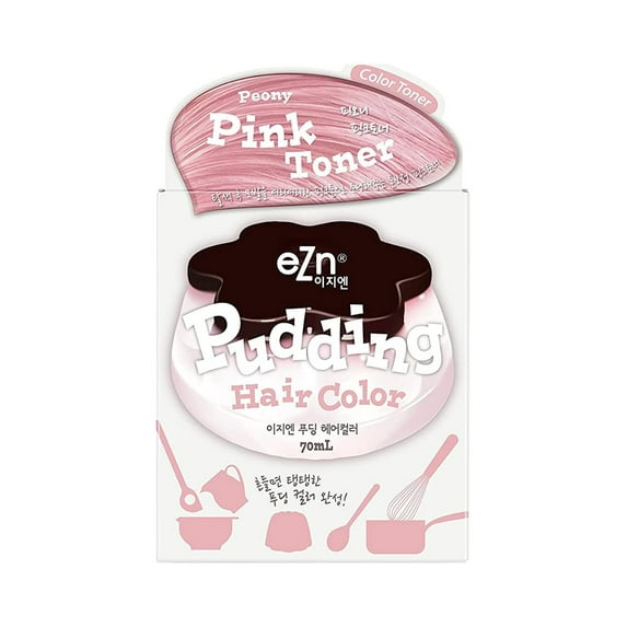 eZn Pudding Taeyeon Hair Dye Ammonia Free Permanent Hair Color Ash Pink Toner Self Hair Dye DIY Kit Made in Korea Beauty