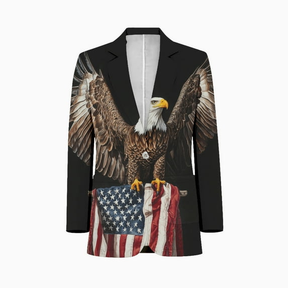 eagle with USA flag Customized Men's Suits full man Shawl Collar Gentleman Suits for Wedding Business