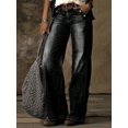 thumbnail image 1 of eans for Women Straight Leg Bootcut mid Waisted Long Denim Pants Boyfriend Trendy Pockets Double Stitching, 1 of 6