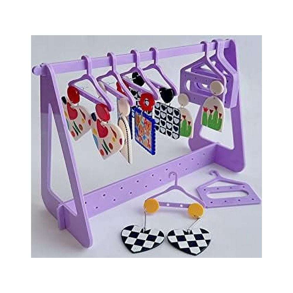 earring holder rack with mini hangers jewelry display stand ear studs organizer storage for