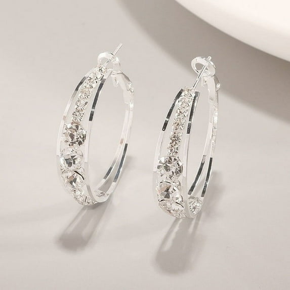 earrings for women, Fashion Women Exaggerated Zircon Temperament Earrings Ear Clips Ladies Jewelry