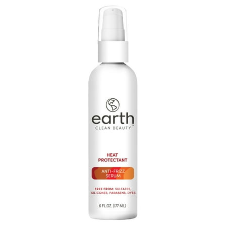 earth Clean Beauty Anti-Frizz Styling Serum with Heat Protectant, 6 fl oz.