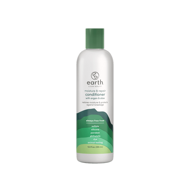 earth Clean Beauty Moisture and Repair Conditioner with Argan Oil and Aloe,  for All Hair Types,12 fl oz.