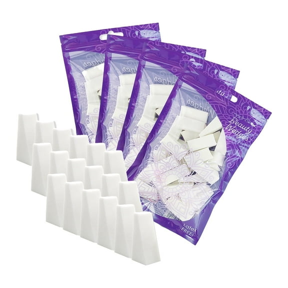 earth&i 128pcs Makeup Sponge Wedges, Triangle Cosmetic Applicator with Latex-Free Foam