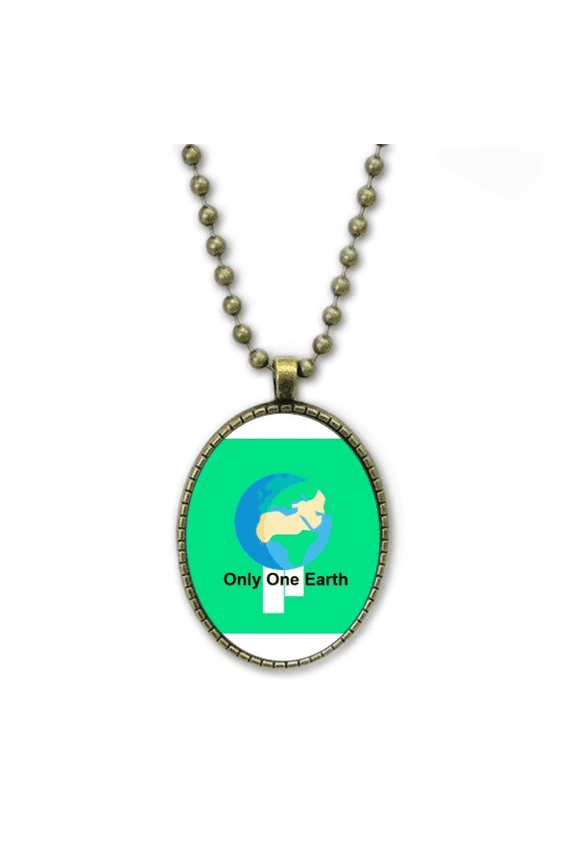 earth protect environmental protect necklace vintage chain bead pendant jewelry collection