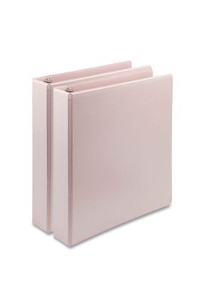 earth's choice plant-based boho d-ring view binders, 1.5" capacity, 11 x 8.5, rose, 2/pack | Bundle of 5 Packs