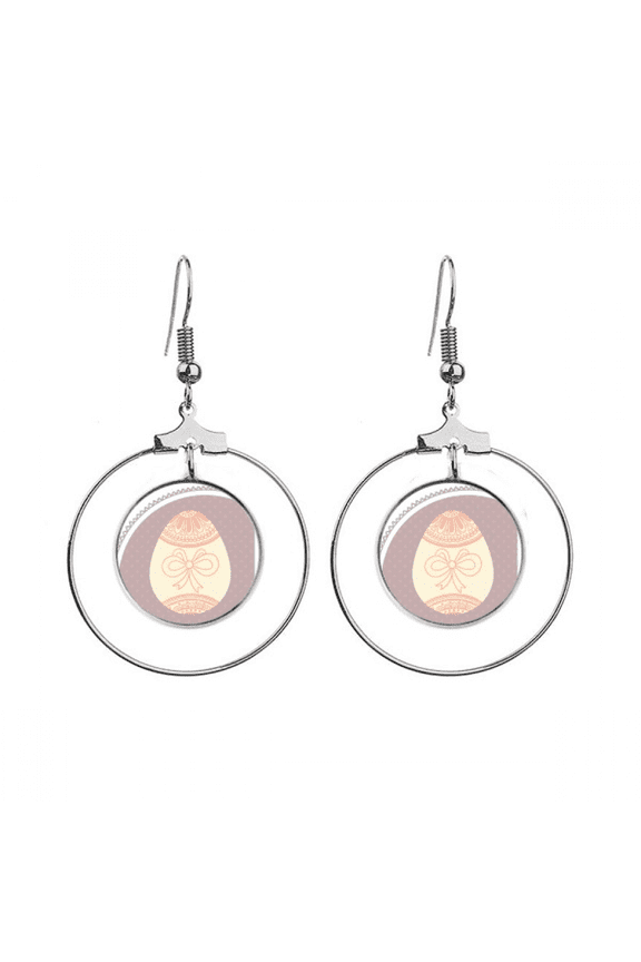 easter day cute colored egg earrings dangle hoop jewelry drop circle