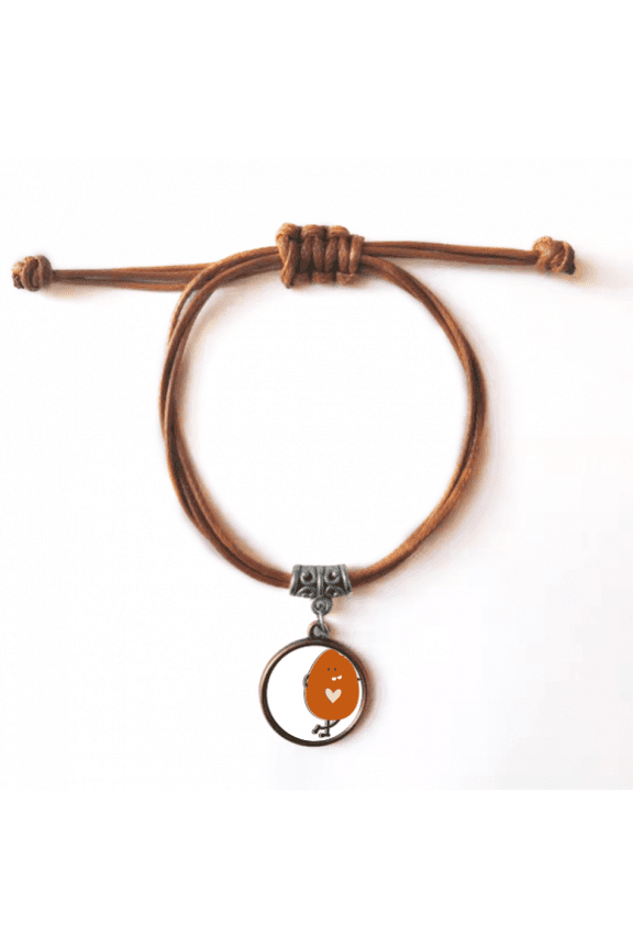 easter festival brown egg bracelet leather hide wristband brown jewelry