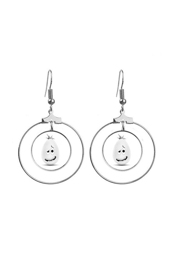 easter festival funny colored egg culture earrings dangle hoop jewelry drop circle