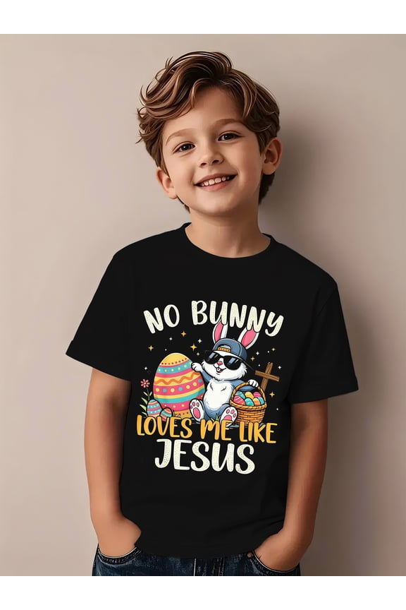 easter themed religious t shirt casual round neck machine washable short sleeves suitable for and teenagers easter celebrations everyday wear and religious events feat